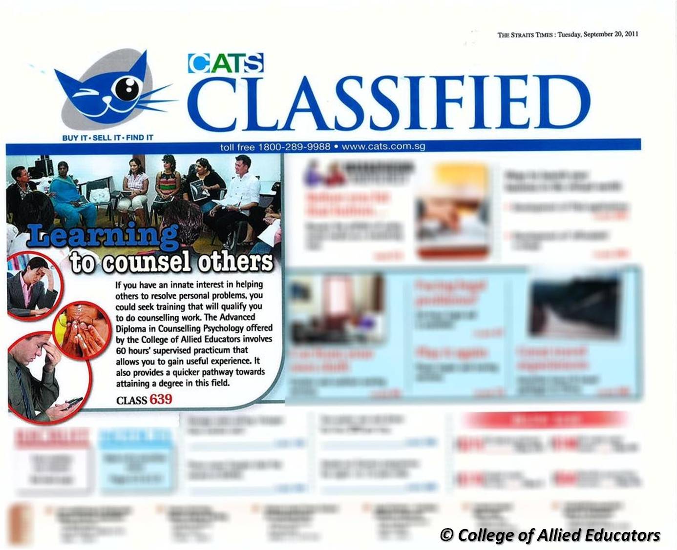 The Straits Times, Classified, Learning For Success ?20 September 2011