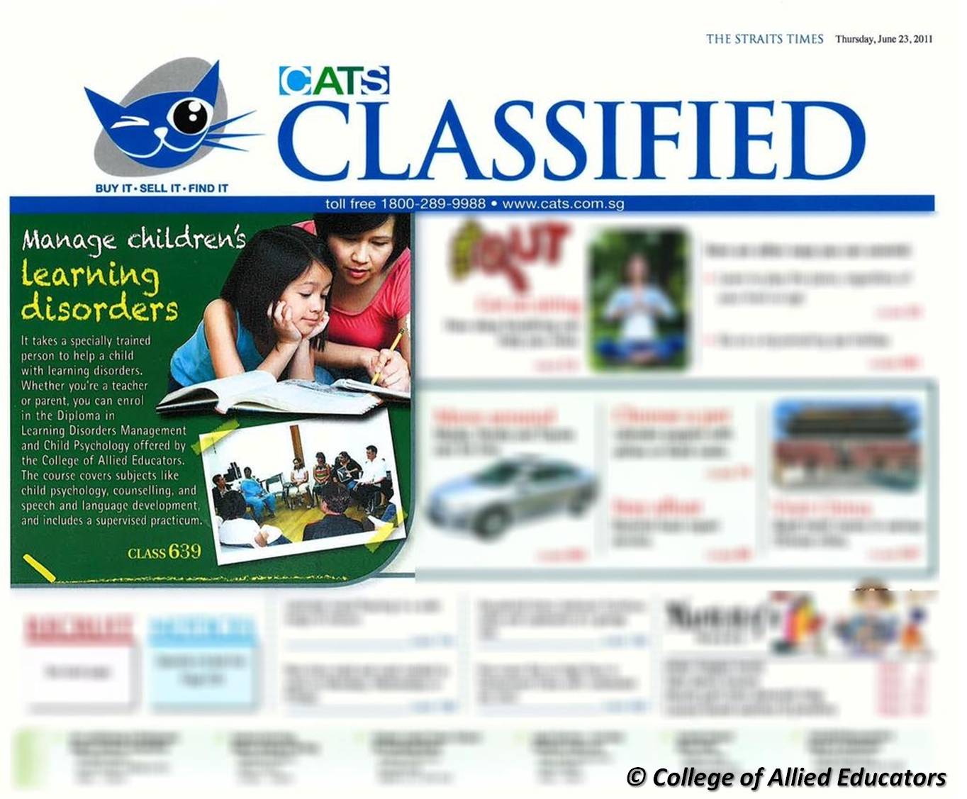 The Straits Times, Classified, Learning For Success ?23 June 2011